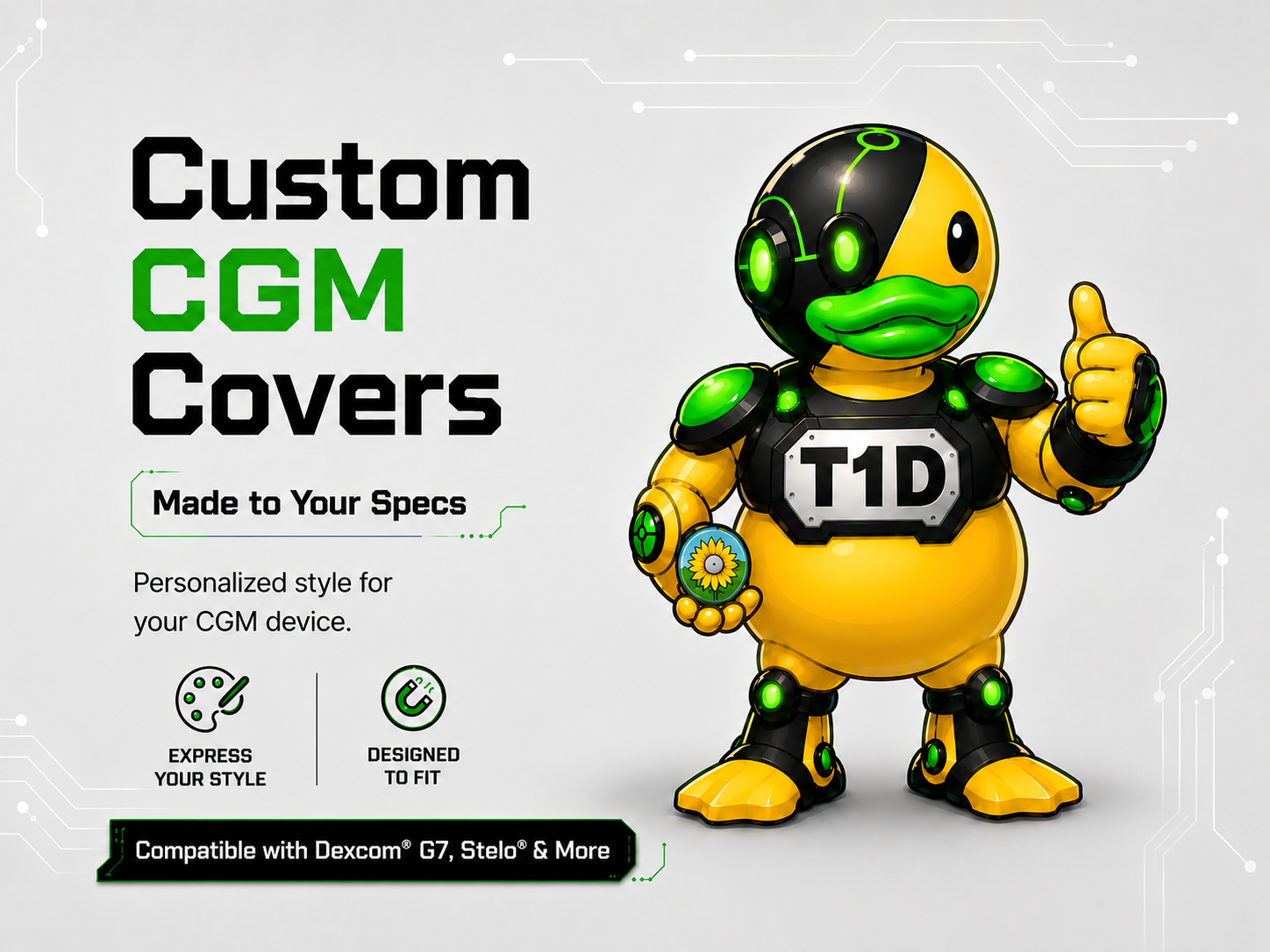 Custom CGMs Covers Compatible with various Dexcom® CGMs