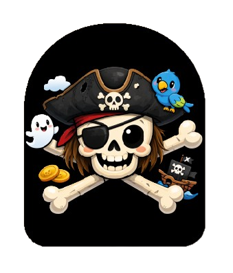 Kid-friendly Jolly Roger peel-and-stick