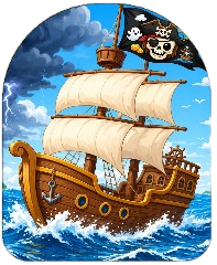 Kid-friendly Pirate Ship peel-and-stick