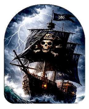 Scary Pirate Ship peel-and-stick